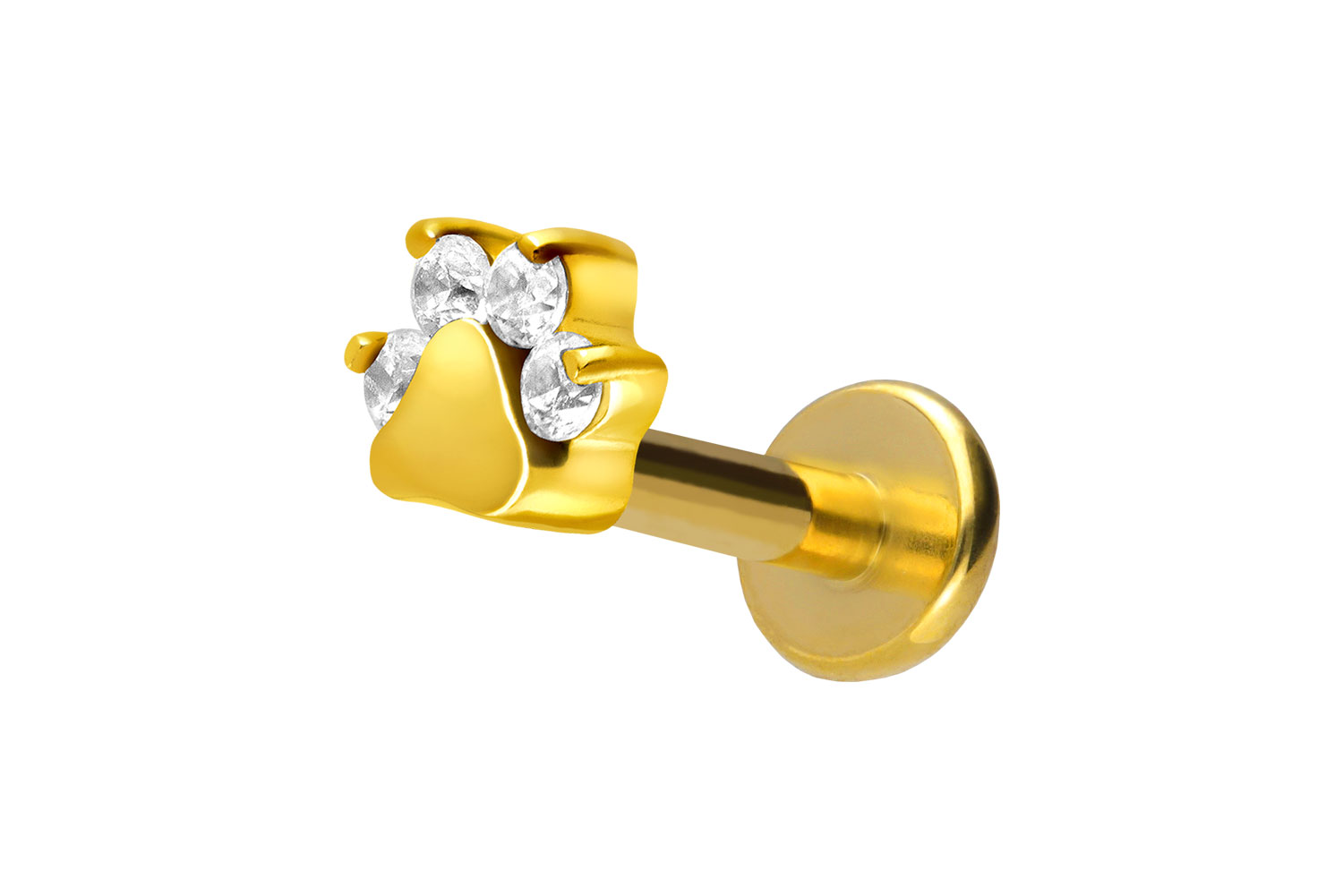 Titan Labret Piercing mit Innengewinde KRISTALLPFOTE